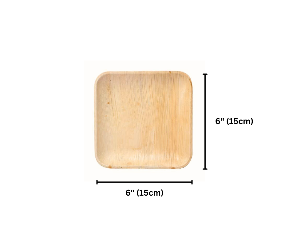 Eco Friendly Palm Leaf 6″ Square Plates