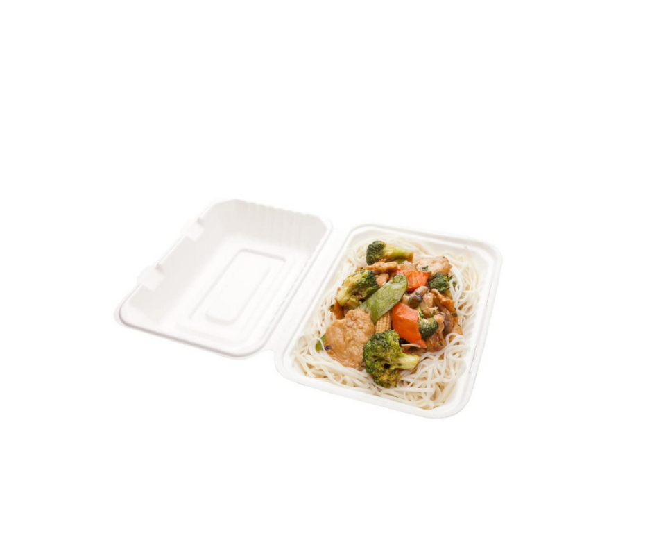 Bagasse Compostable Lunch Box 9x6 Inch