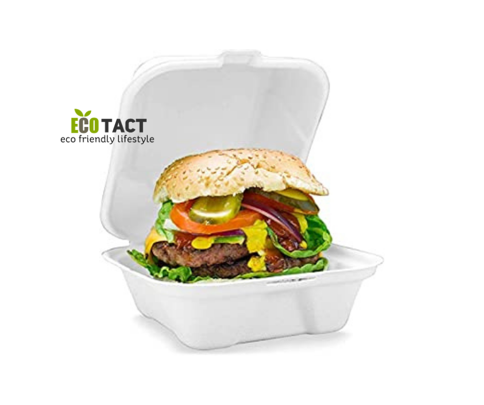 Bagasse Burger Box - 6 x 6"