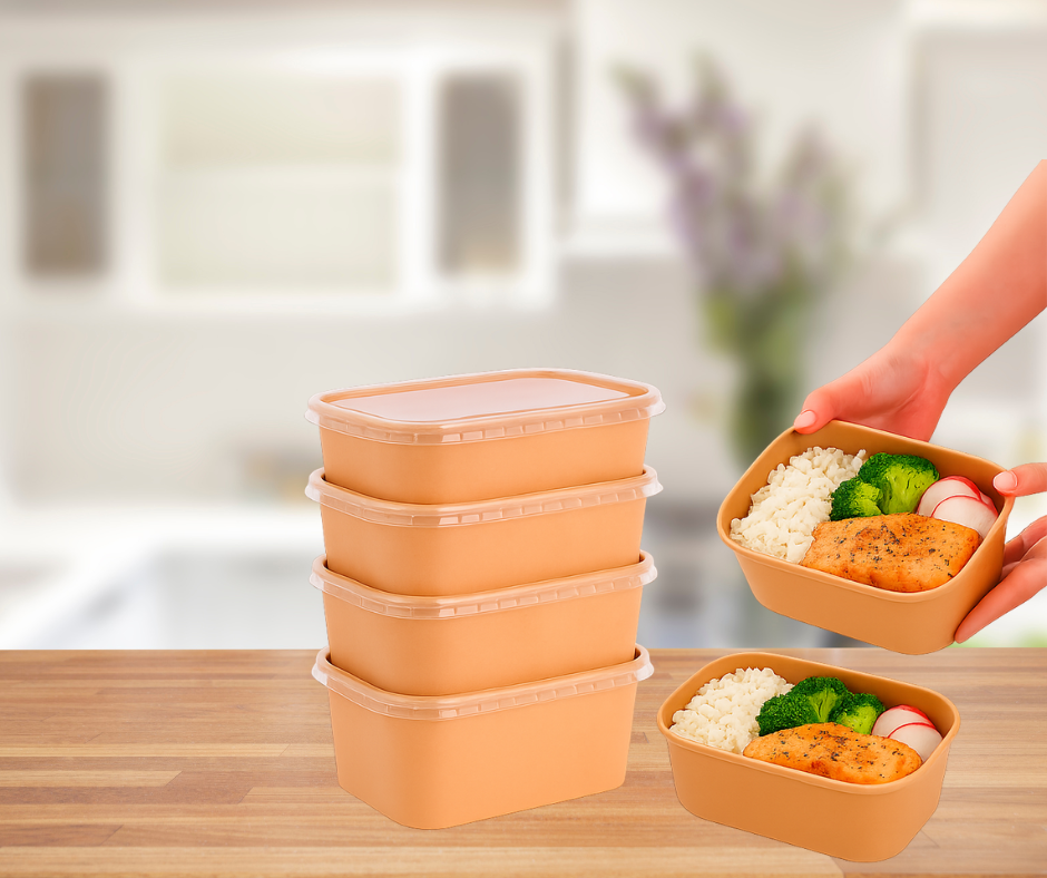 1000ml Rectangular Kraft Bowl