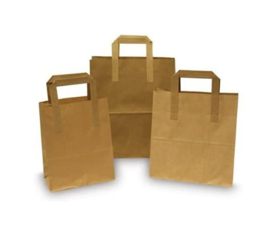 S.O.S Kraft Small Bags with Flat Handles