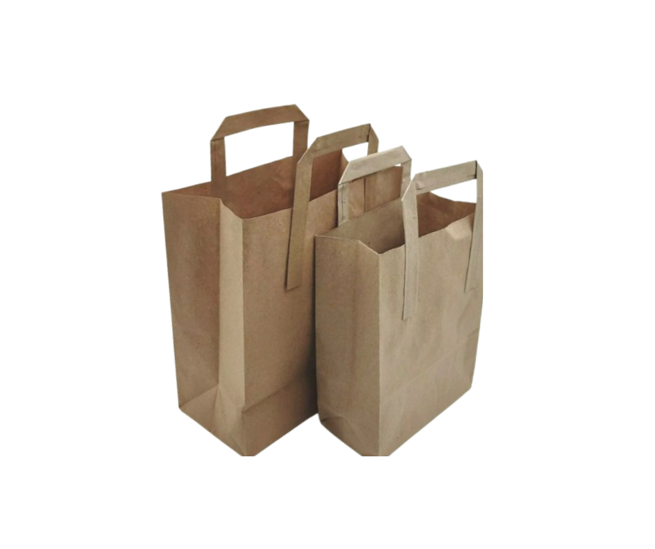 S.O.S Kraft Small Bags with Flat Handles