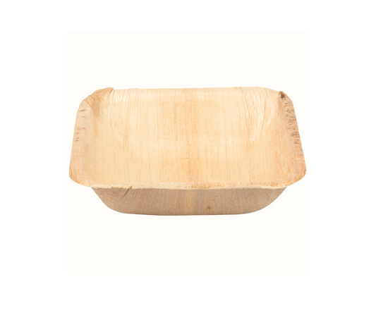 Eco Friendly Palm Leaf 4″ Square Bowls