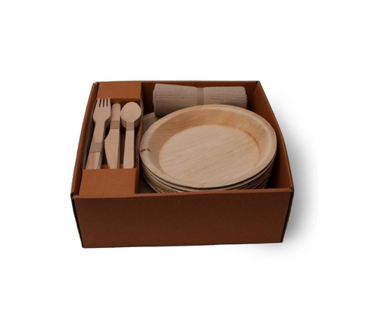 Party Pack (56 pieces) 8 each 10" Round Plates, 8" Plates, Napkins and Cutlery