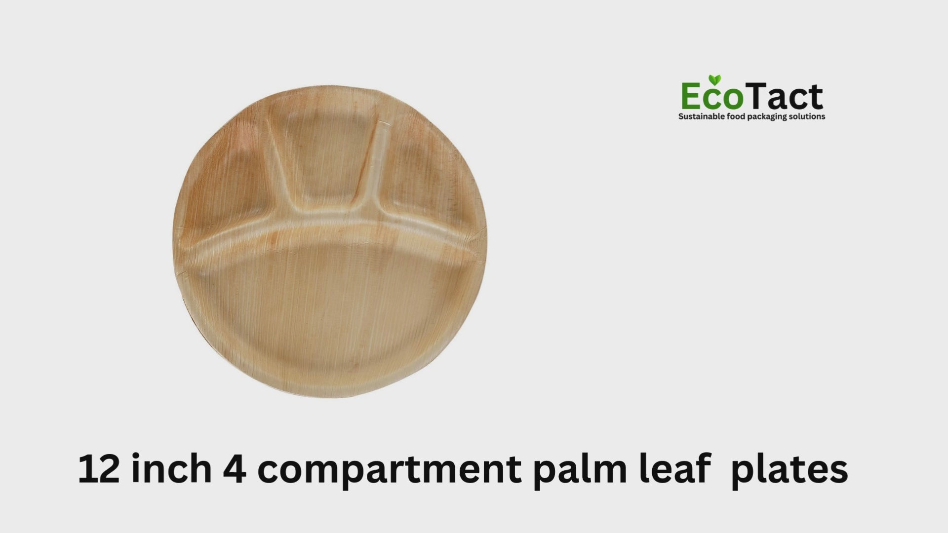 12″ 4 compartment palm leaf plates for catering UK